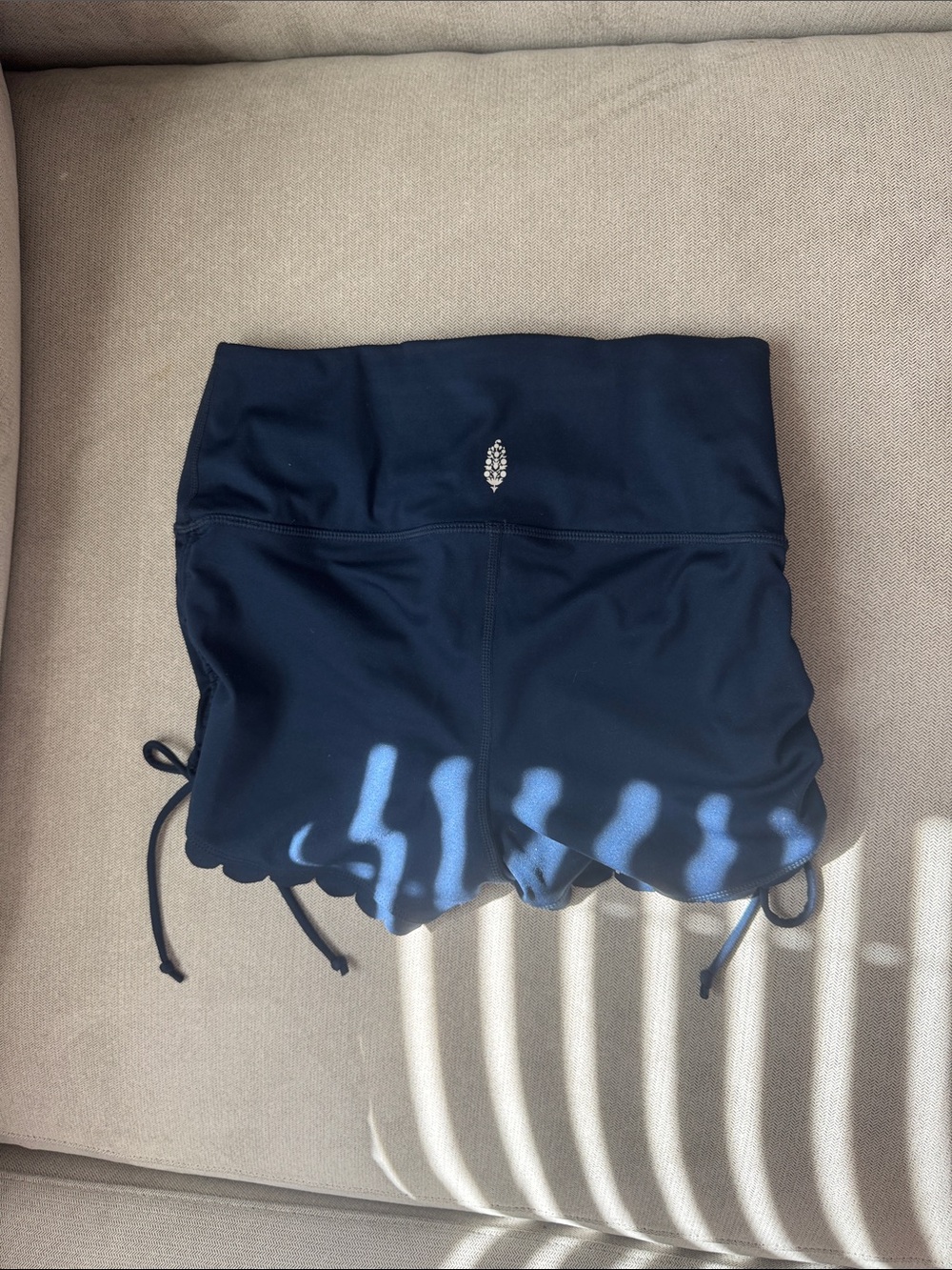 FP Movement by Free People Navy Scallop-Edge Athletic Shorts - Picture 2 of 2